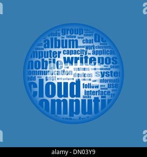 Cloud computing - word cloud background Stock Vector