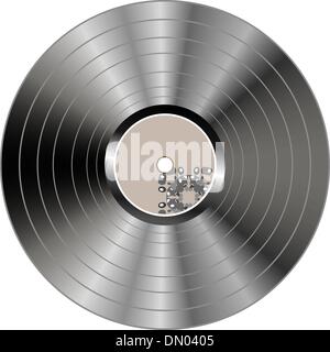 Black vinyl record lp album disc isolated on white Stock Vector