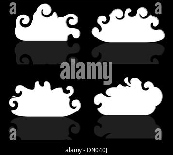 abstract white bubbles on black background Stock Vector