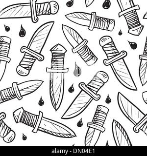 Seamless knife background Stock Vector