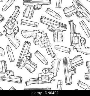 Seamless handgun background Stock Vector