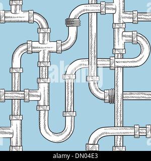 Seamless water pipe background Stock Vector
