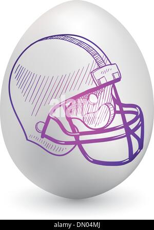 Football helmet easter egg vector Stock Vector