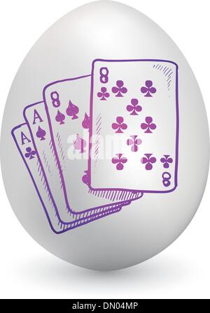 Playing cards easter egg vector Stock Vector