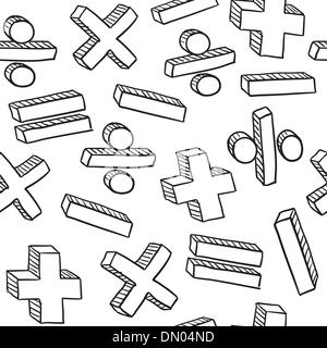 Seamless math symbols vector background Stock Vector