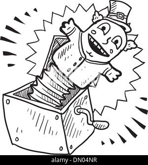 Jack in the box vector sketch Stock Vector