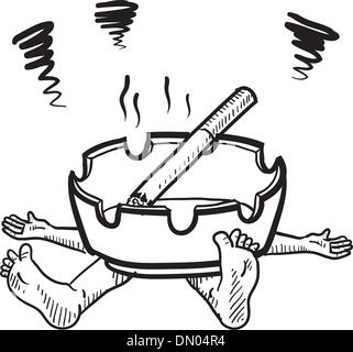 Crushed by cigarettes vector Stock Vector