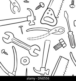 Seamless tools vector background Stock Vector