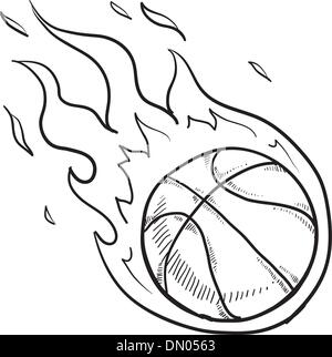 Illustration of a flaming basketball Stock Vector Image & Art - Alamy