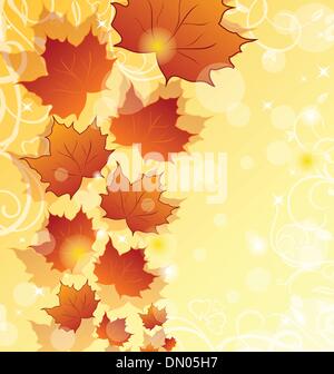 Background illustration of autumn floral and leaves Stock Vector Image ...