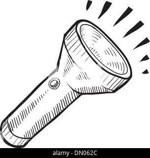 Flashlight sketch Stock Vector