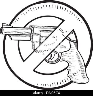 Gun control vector sketch Stock Vector
