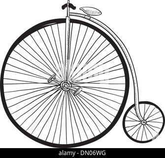 Antique bicycle sketch Stock Vector