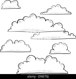 Clouds sketch Stock Vector