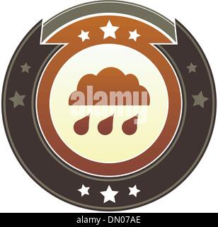Rain cloud imperial button Stock Vector