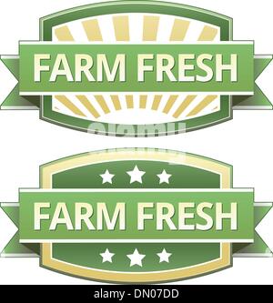 Farm fresh, organic food label - fresh pepper lettering, vector ...
