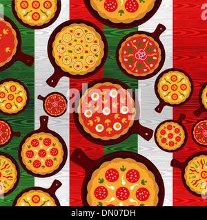 Italian pizza flavors pattern Stock Vector