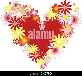 Heart  with flowers. Stock Vector