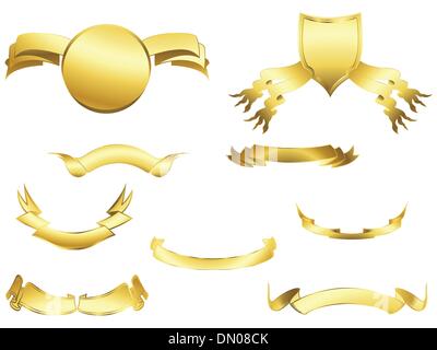 Shield and banner Stock Vector