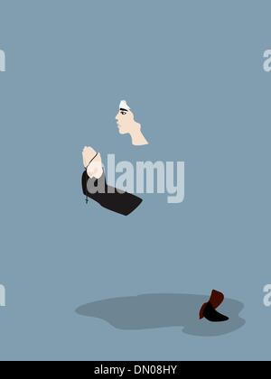 Praying nun Stock Vector