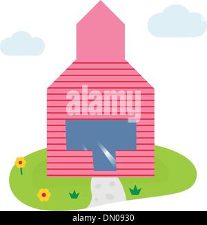 Cartoon school building illustration Stock Vector