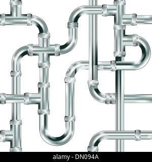 Seamless water pipe vector background Stock Vector