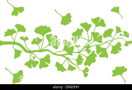 ginkgo branch with leaves, vector Stock Vector