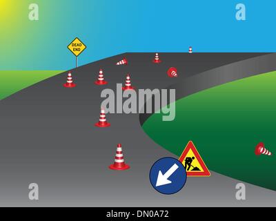 traffic signal Road under construction vector illustration design Stock ...