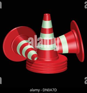 red traffic cones Stock Vector