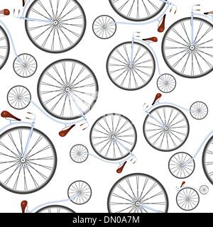 old bicycles pattern Stock Vector