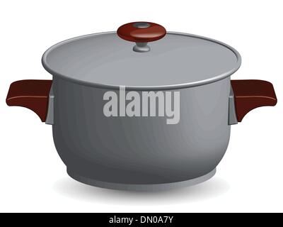 stainless steel pan Stock Vector