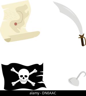 pirate map or treasure map vector illustration Stock Vector Image & Art ...