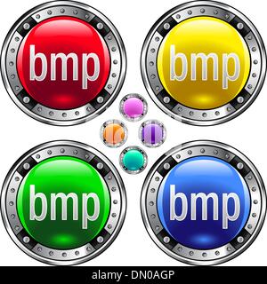 BMP file type colorful button Stock Vector