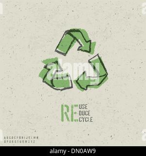 Reuse, reduce, recycle poster design.  Include reuse symbol imag Stock Vector