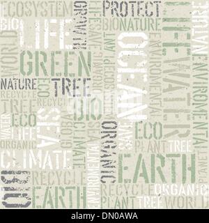 Ecology themed seamless pattern, vector, EPS10 Stock Vector