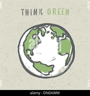 Think green poster design template. Vector, EPS10 Stock Vector