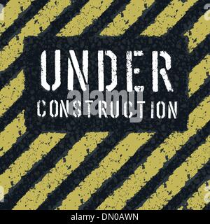 Under construction message on asphalt background. Vector, EPS8 Stock Vector