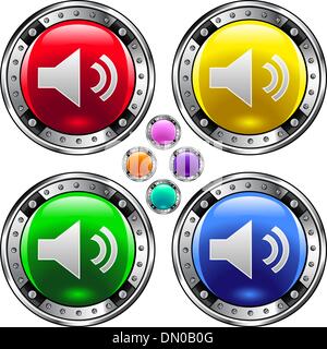 Mute colorful button Stock Vector