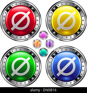Null math colorful button Stock Vector