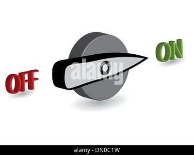 3d on off switch Stock Vector