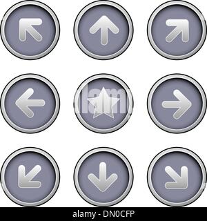 Direction arrow icon set Stock Vector