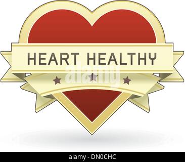 Heart healthy food label Stock Vector