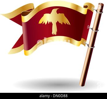 Raven in flight royal flag Stock Vector