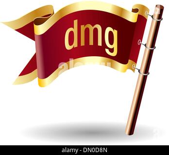 DMG file type royal flag Stock Vector
