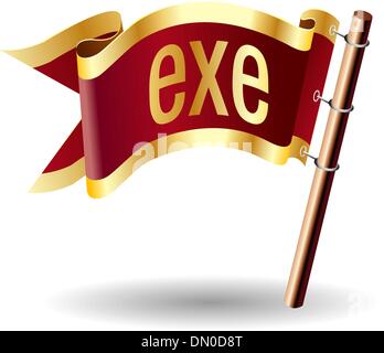 EXE file type royal flag Stock Vector