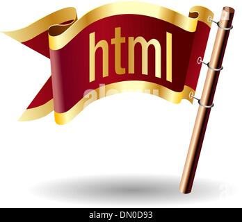 HTML file type royal flag Stock Vector
