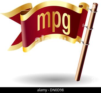 MPG file type royal flag Stock Vector