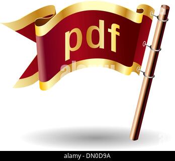 PDF file type royal flag Stock Vector