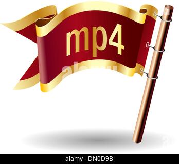 MP4 file type royal flag Stock Vector