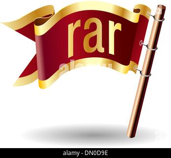 RAR file type royal flag Stock Vector